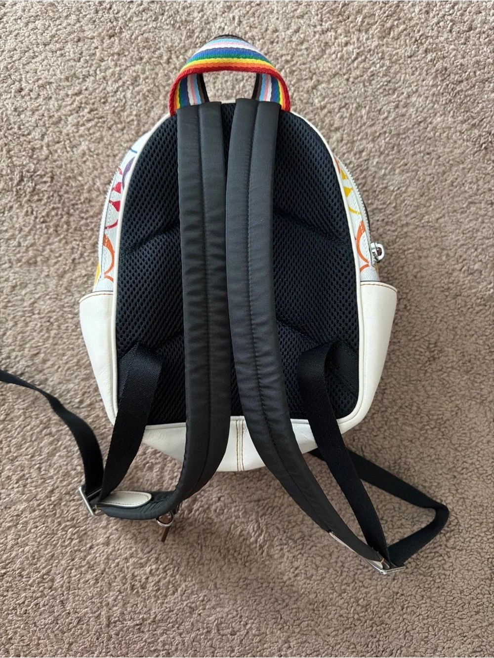 Coach Pride Rainbow Signature Mini Court Backpack Chalk Multi CK377
